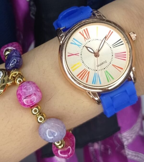 Reloj romanos silicón azul rey