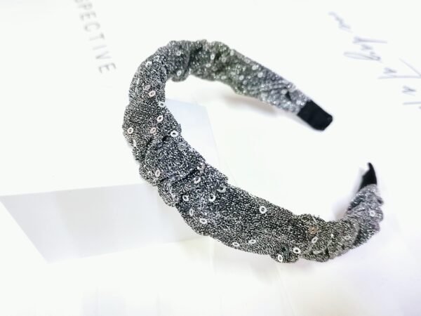 Diadema glitter lentejuela gris